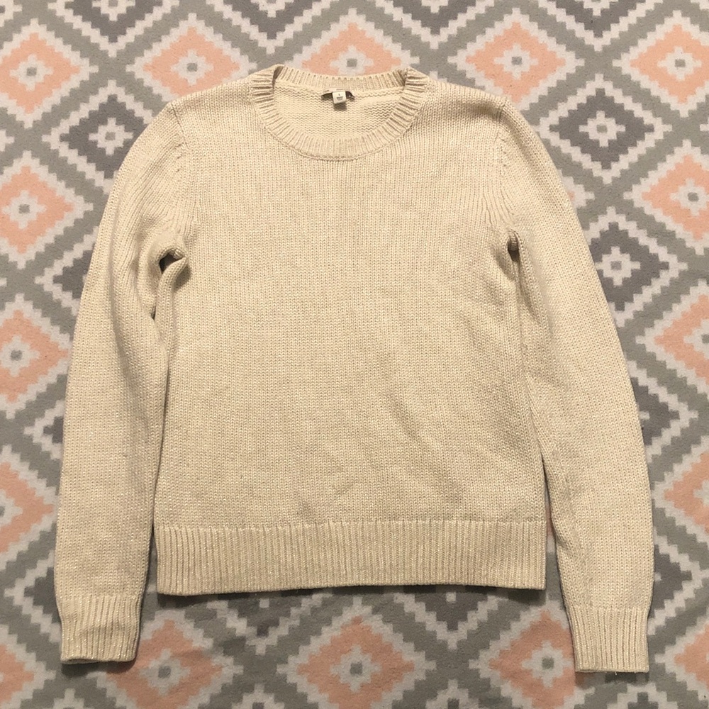 GAP Womens Off-White Knit Sweater Size Small